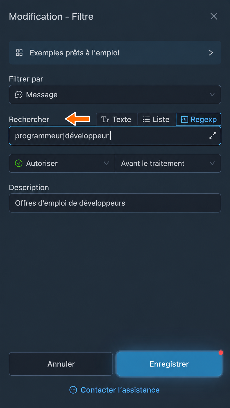 Recherche par expression régulière
