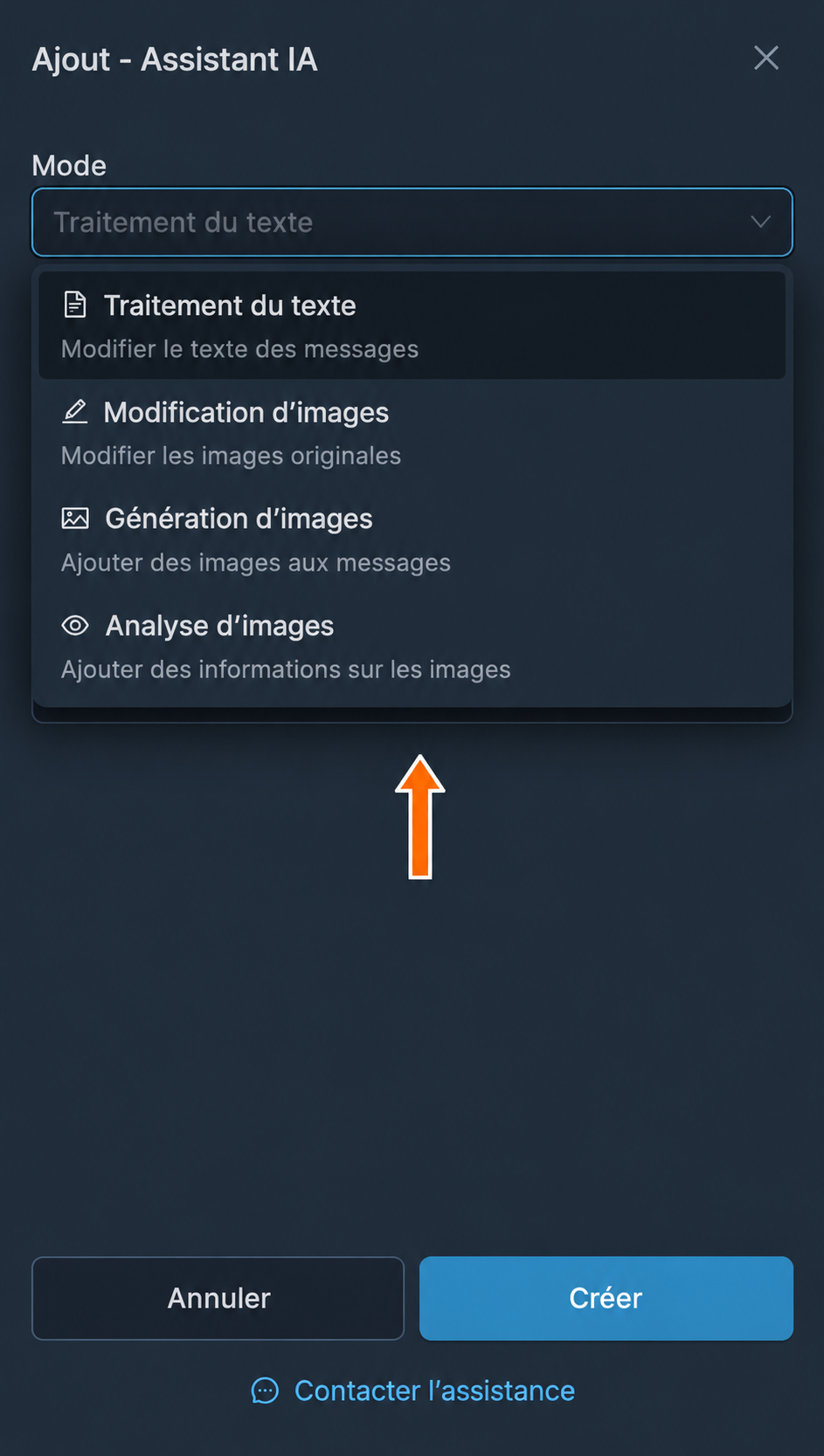 Les quatre modes de traitement du texte et des images