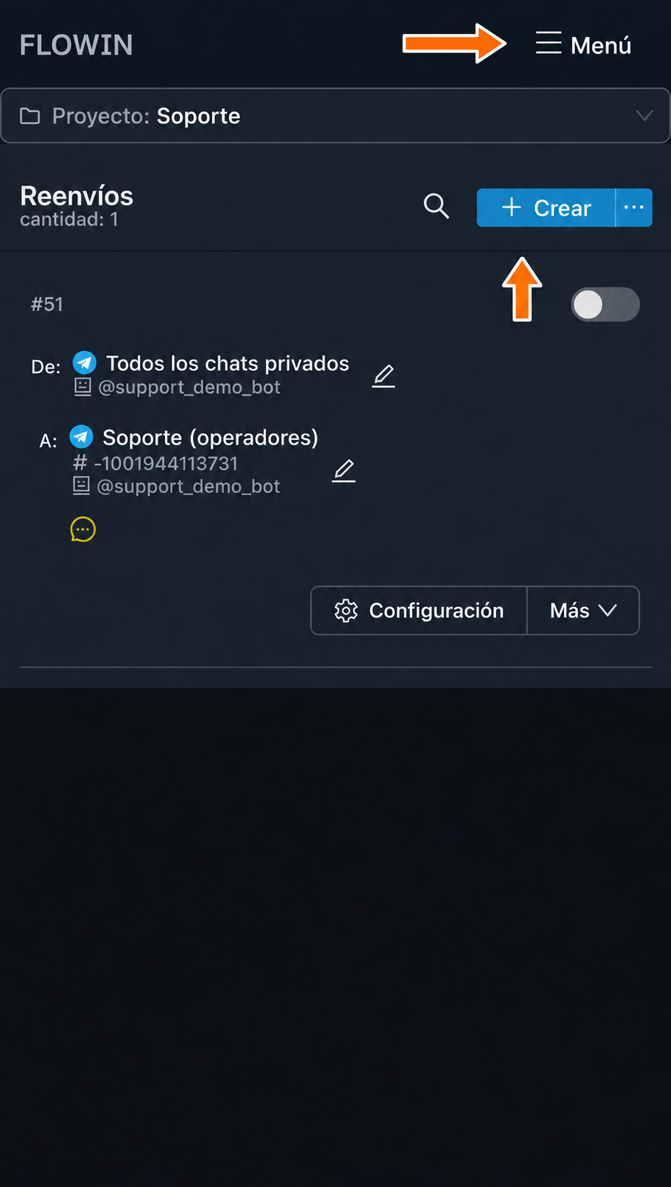 Reenvío independiente para los avisos a clientes