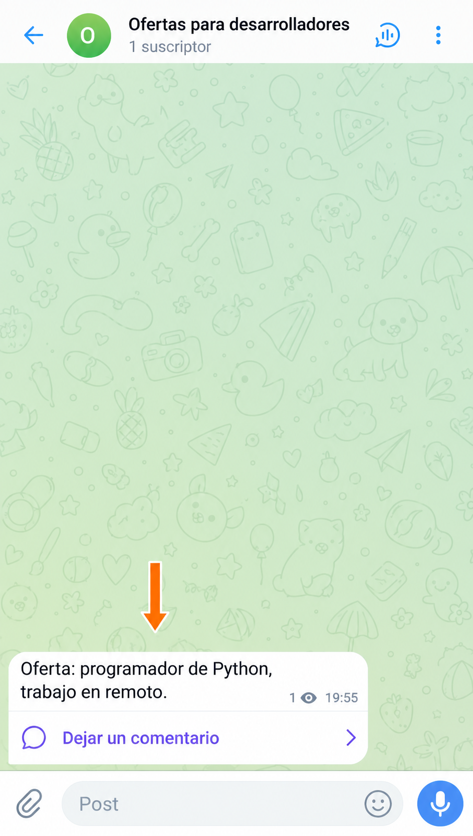 La oferta para programador ha pasado al destino