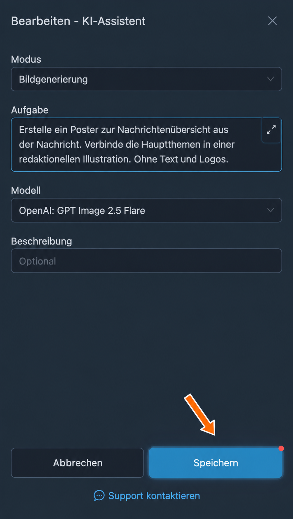Aufgabe für ein Poster zu einer Nachrichtenübersicht