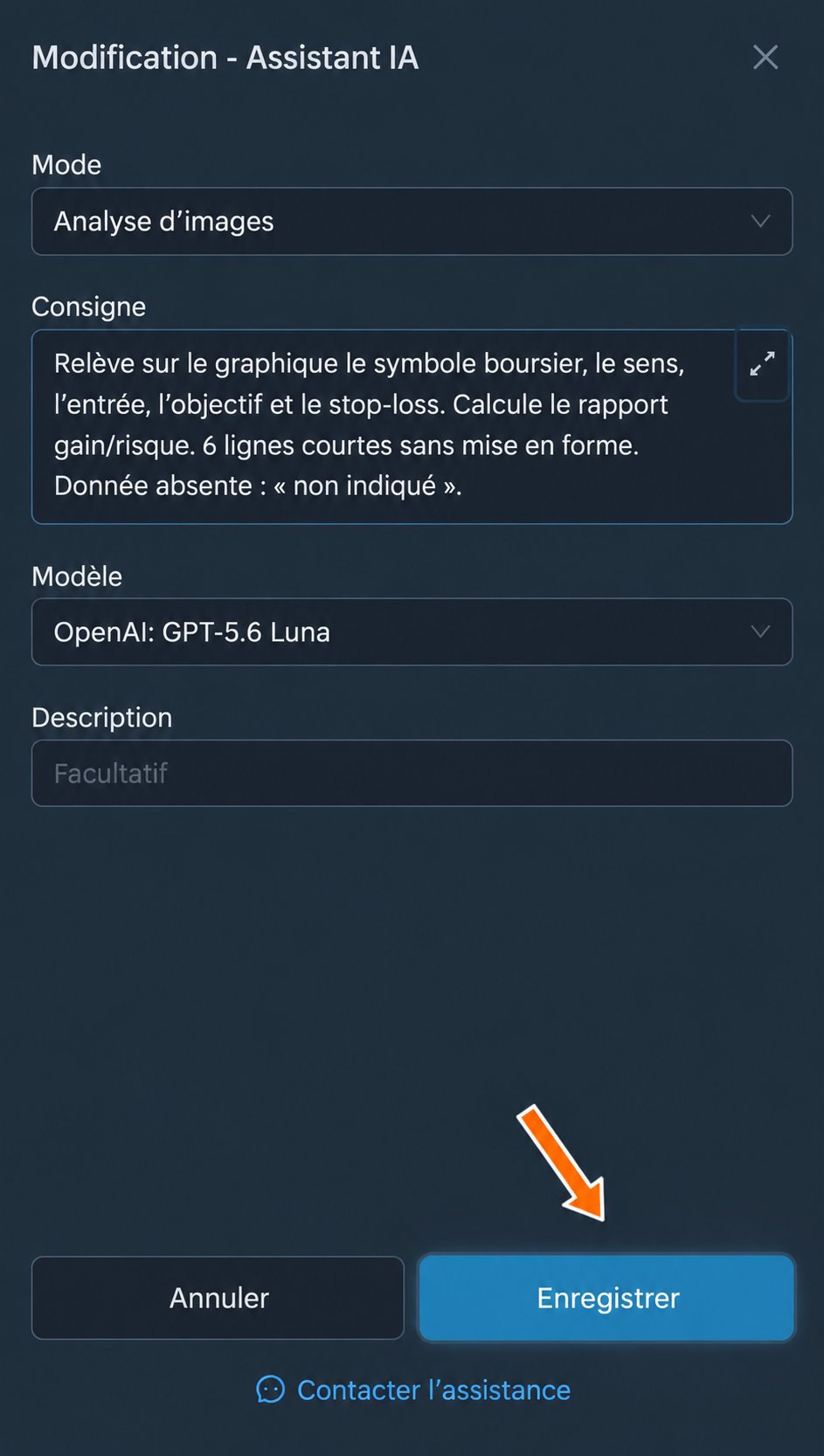 Consigne : lire le plan de trading sur le graphique
