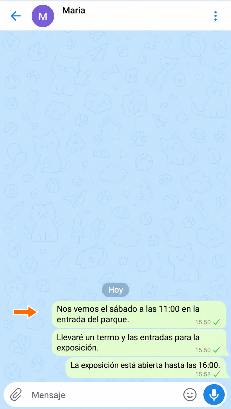 Conversación original con María.
