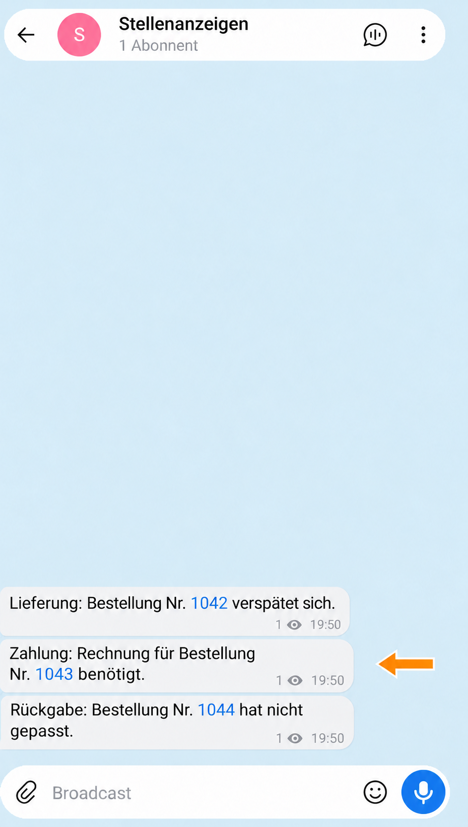 Beispielanfragen zu Lieferung, Zahlung und Rückgabe