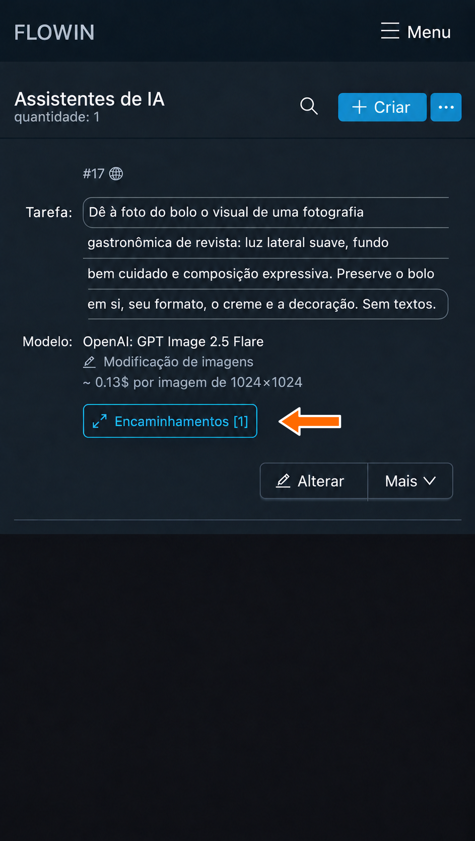 Processamento conectado a um encaminhamento