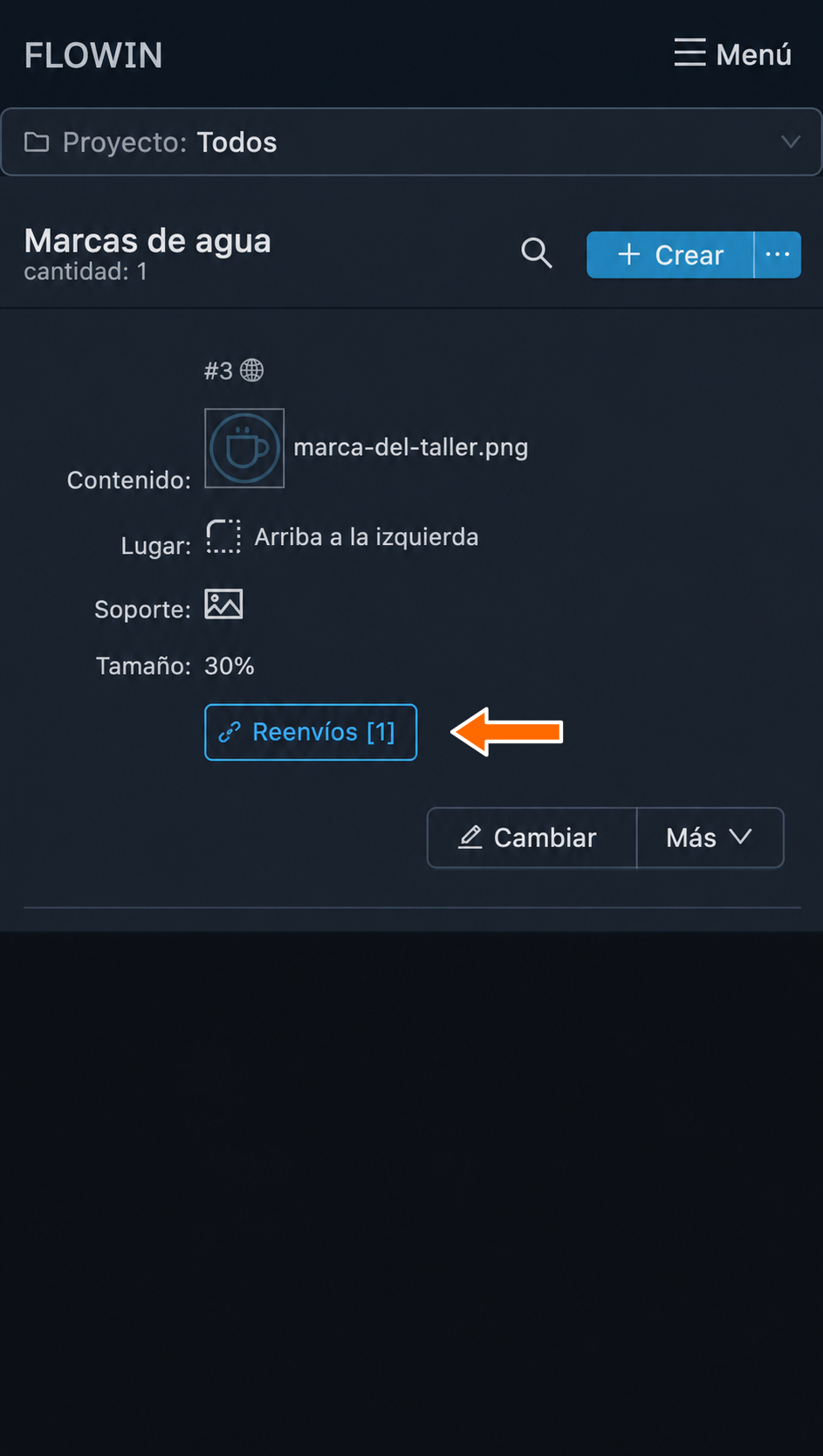 La marca con imagen está vinculada al reenvío