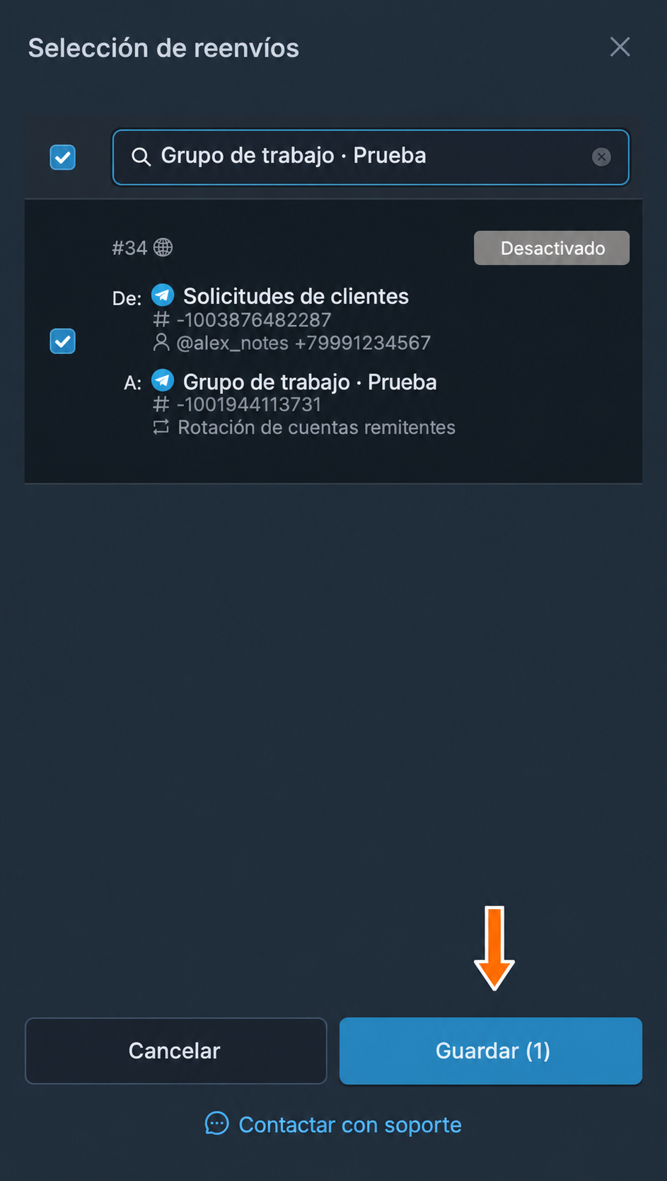 Reenvío con rotación de remitentes