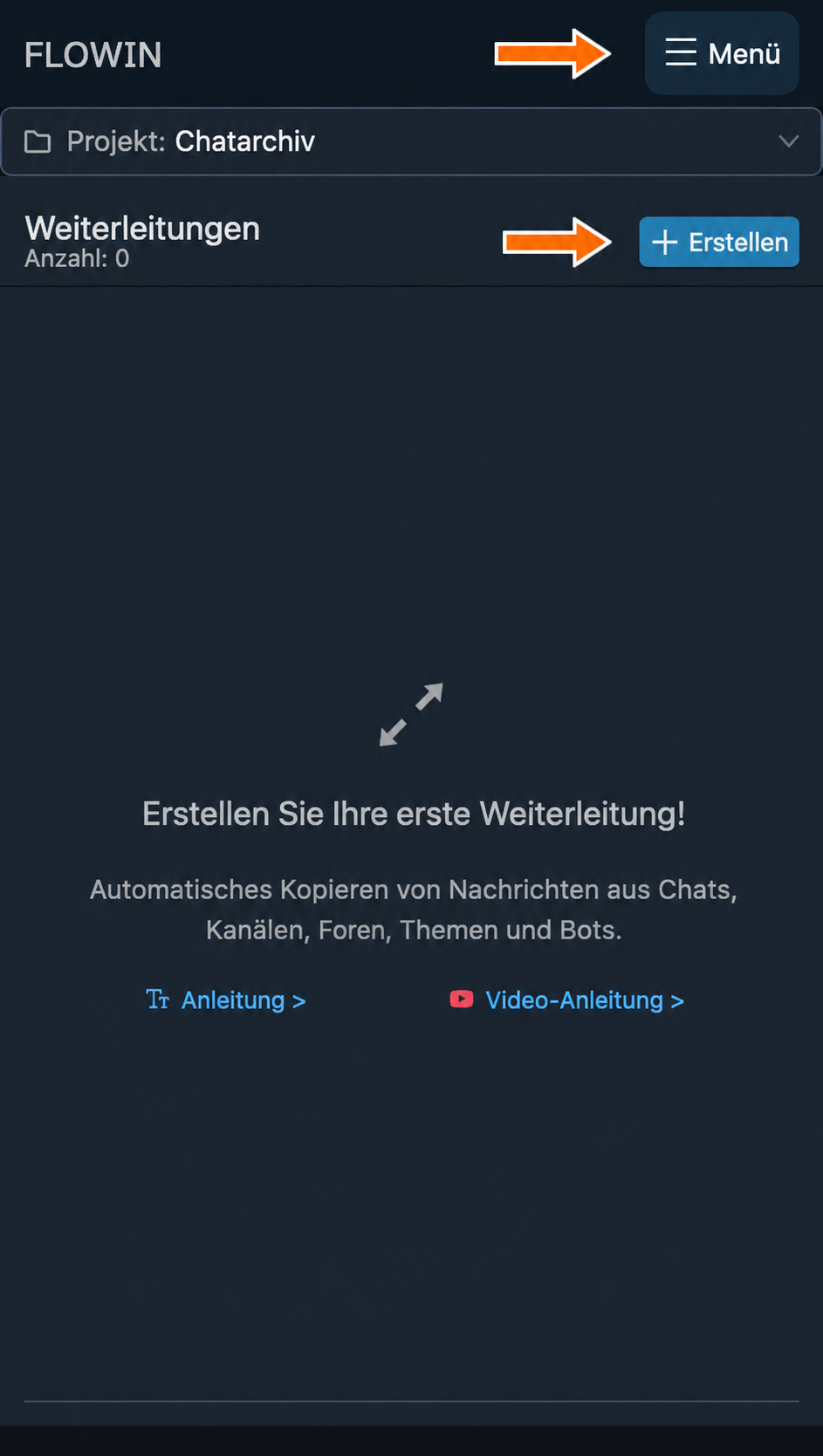 Eine neue Weiterleitung erstellen.