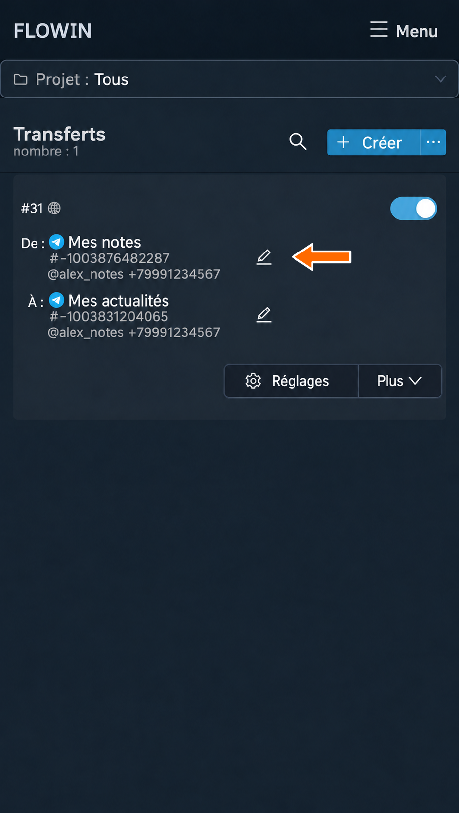 Modification des sources