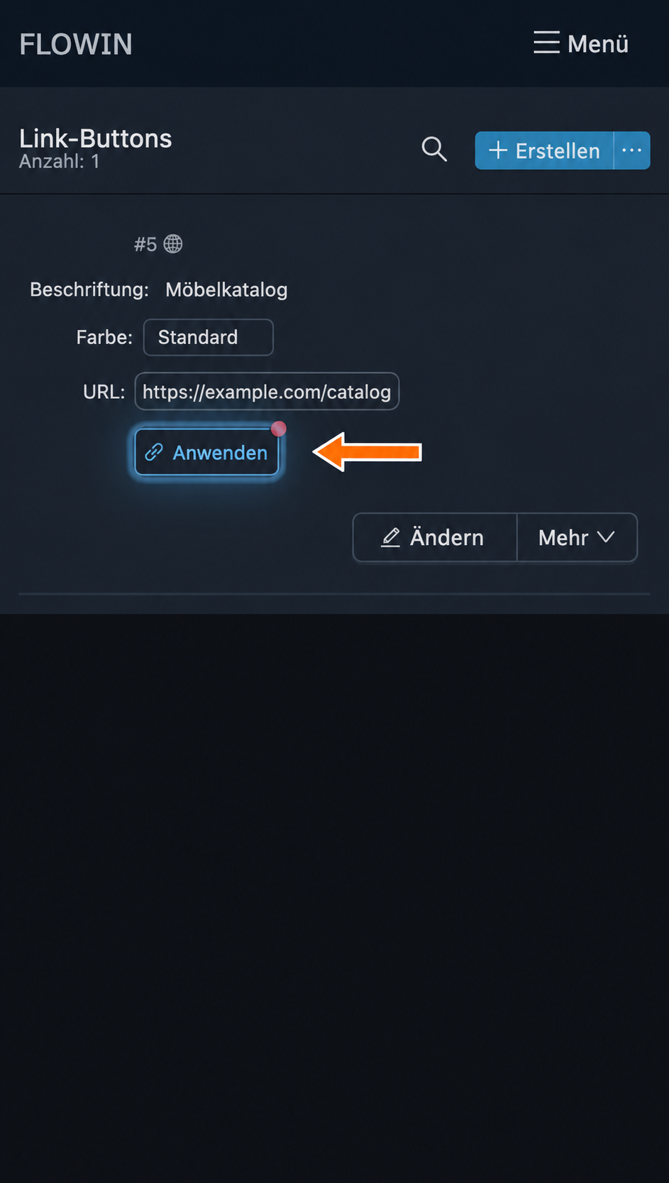 Den erstellten Button auf eine Weiterleitung anwenden