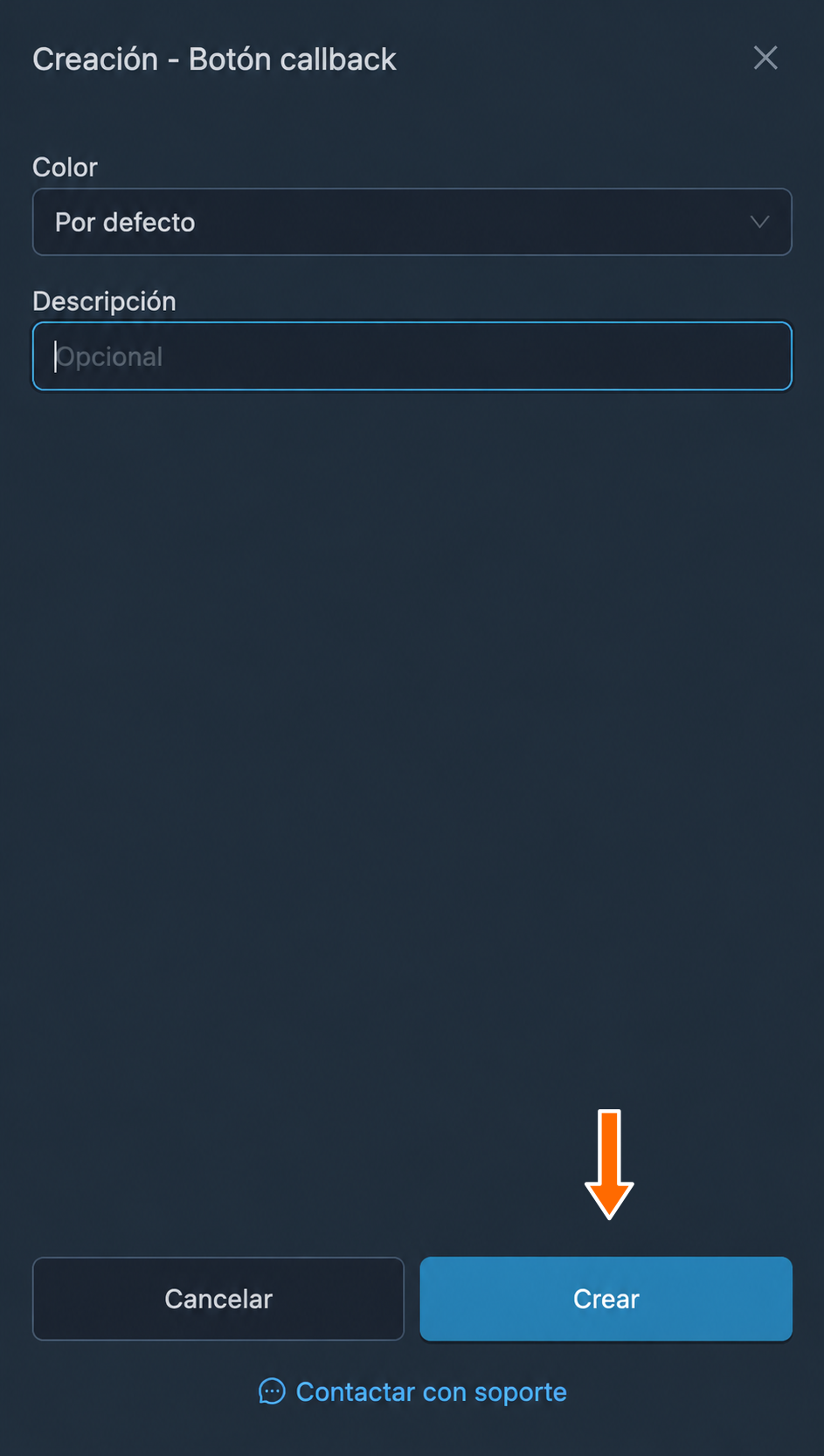 Creación de una configuración de copia de botones