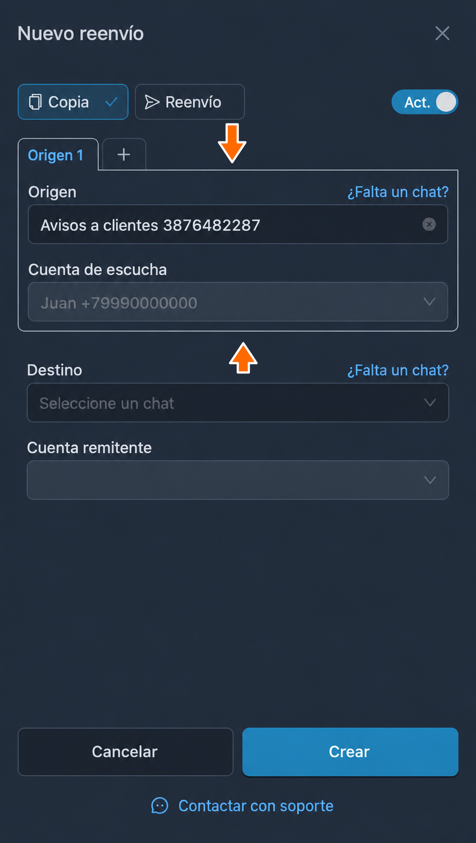 Canal donde se publican los avisos listos para enviar