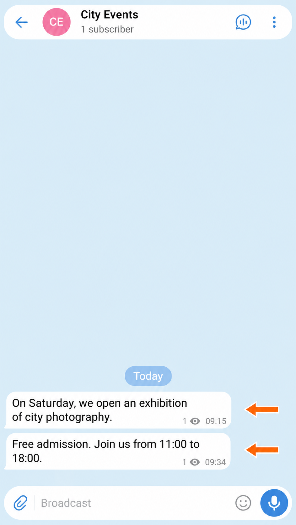 Posts in the City Events source channel