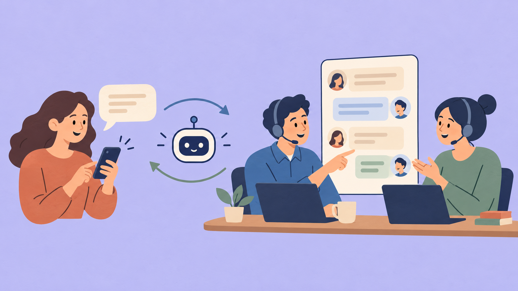 Команда операторов отвечает клиентам через одного бота поддержки