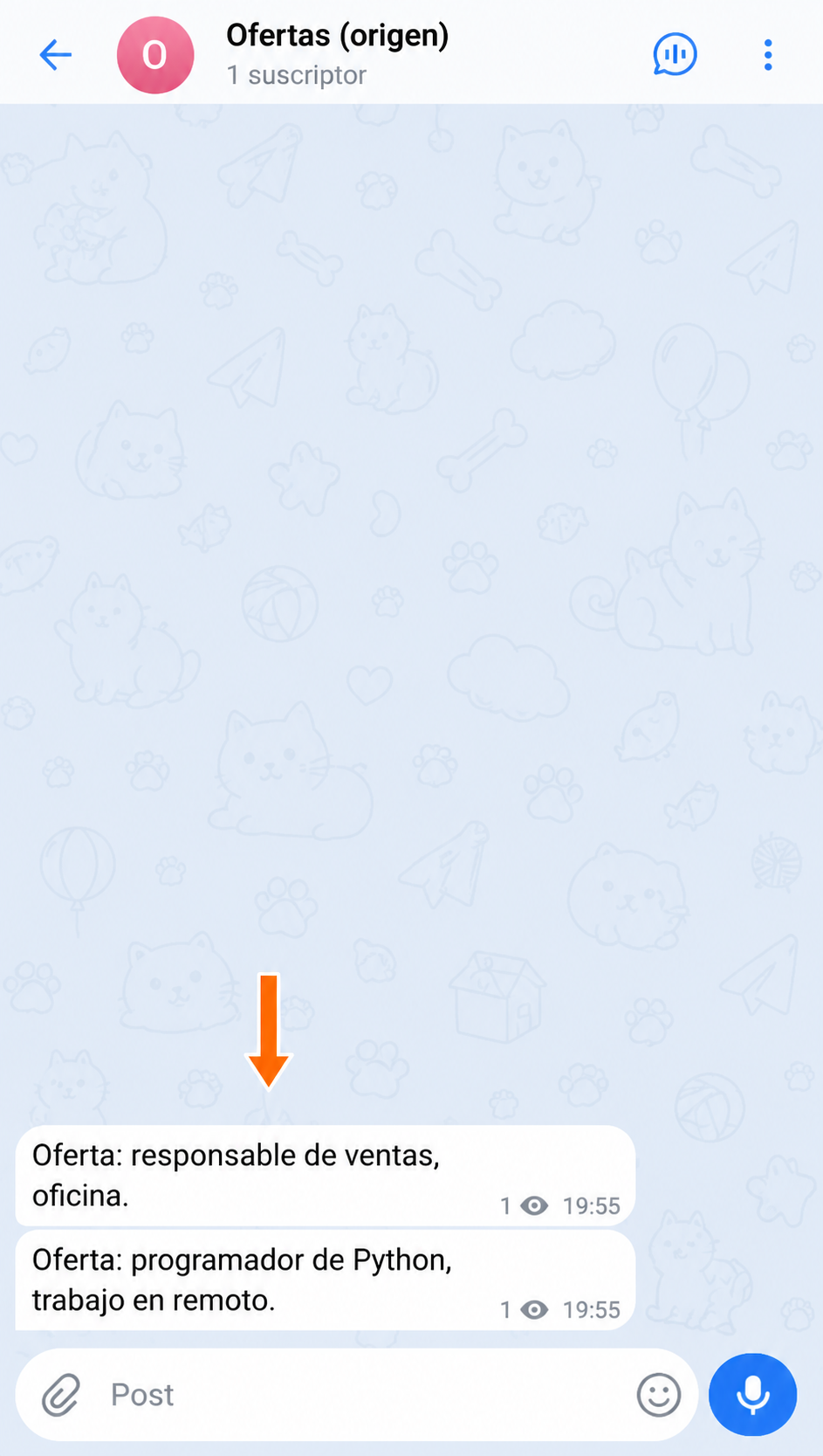 Se han publicado dos mensajes en el origen